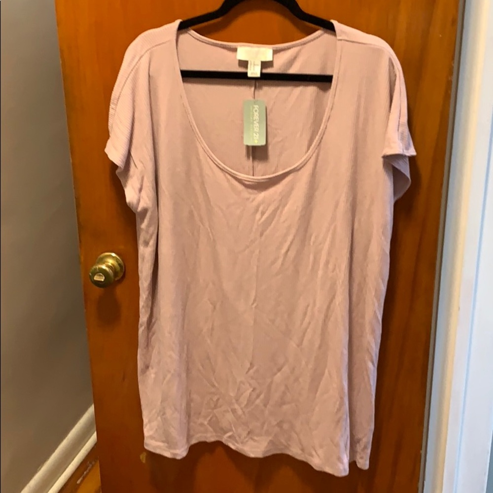 Ribbed knit tunic top